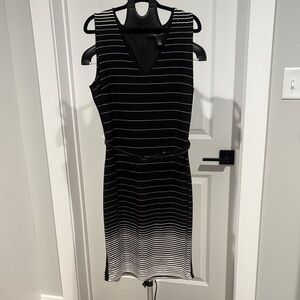 White House Black Market Striped Sleeveless Midi Dress